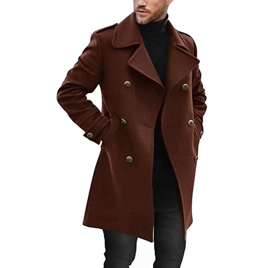 Heren Peacoat Dubbelrijig - Warme Wolmix Winterjas - StudioMarella