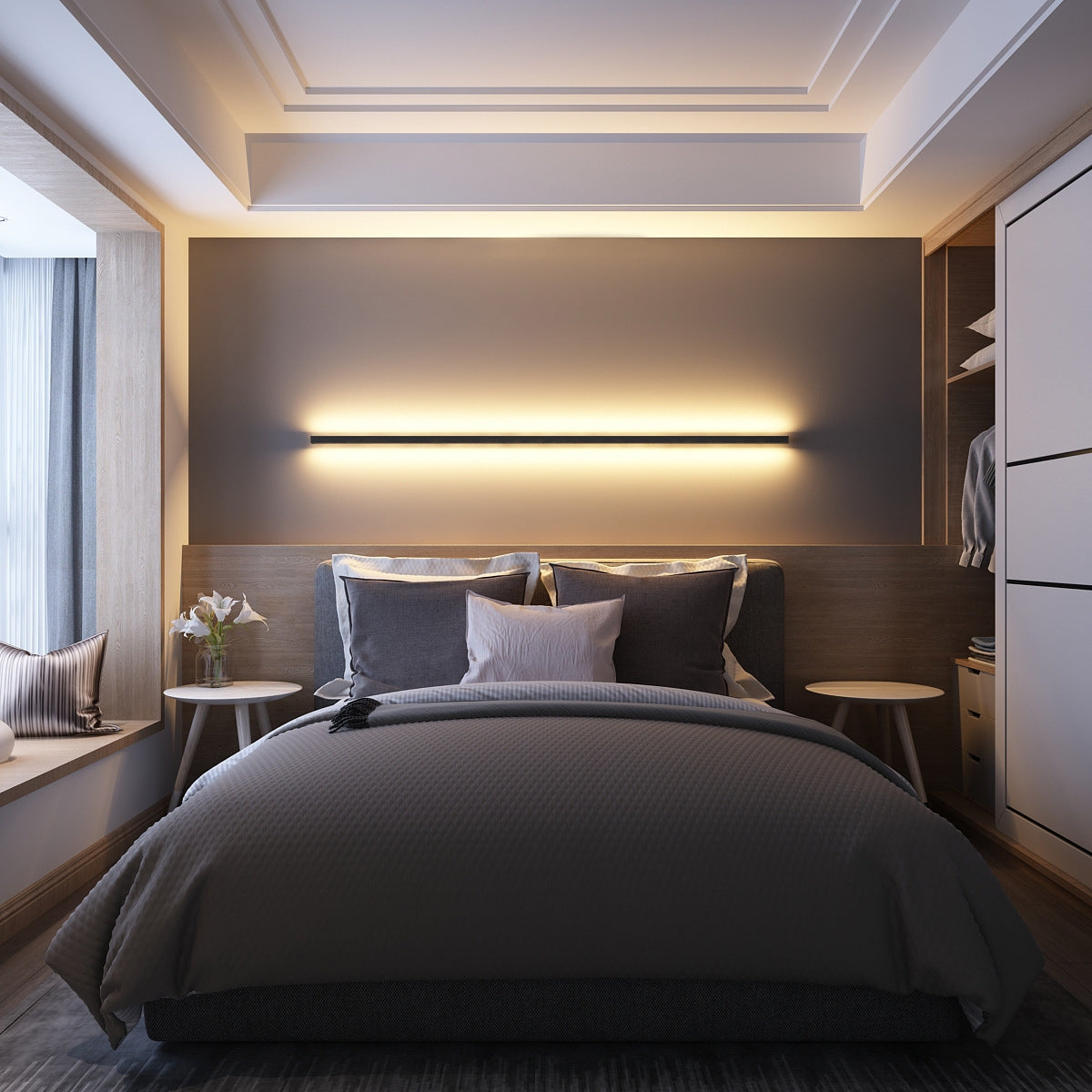 Minimalistische Lineaire Wandlamp Met Geïntegreerde LED Verlichting En Modern Design