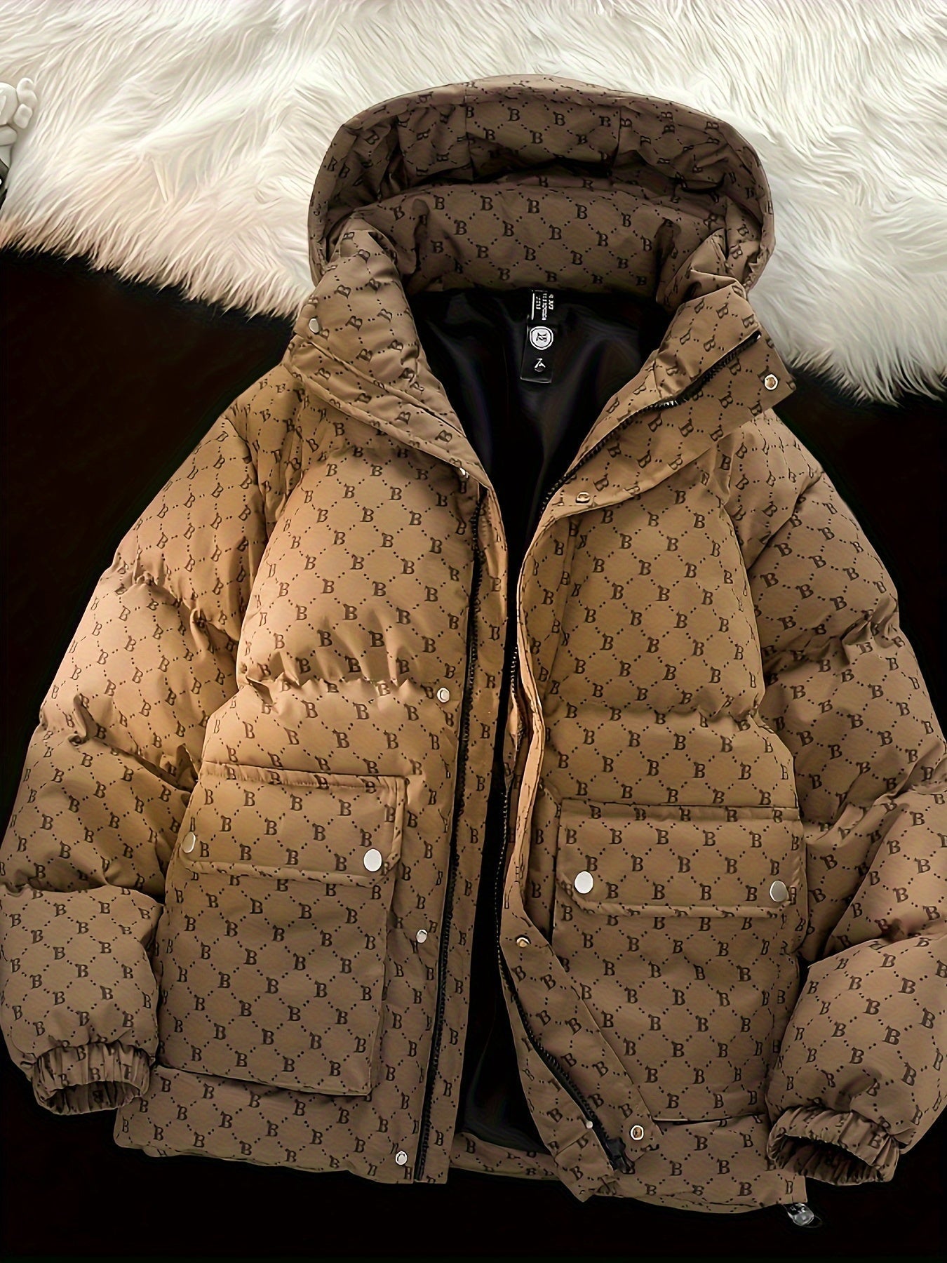 Donsjack Effen Kleur Warm met Zakken - StudioMarella