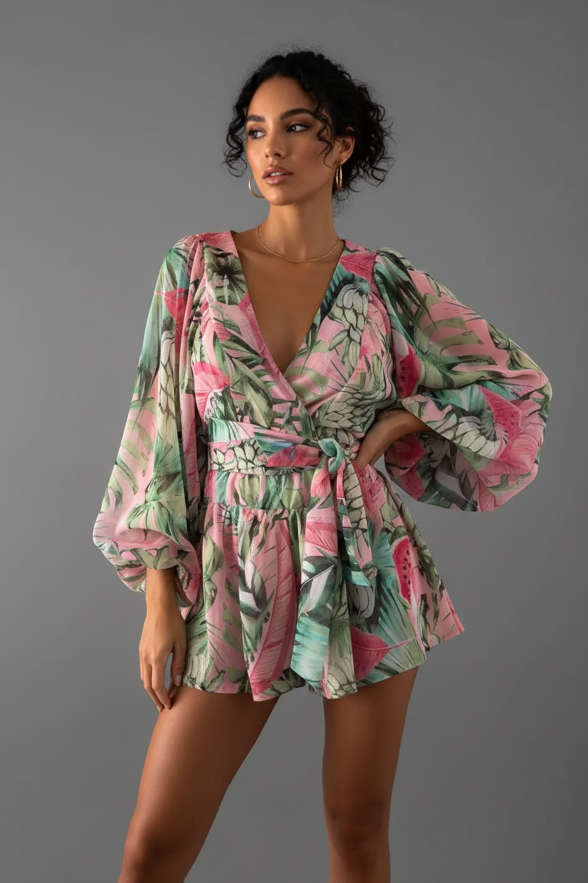 Dames Jumpsuit Zomerse Jurk Met Korte Mouwen - StudioMarella