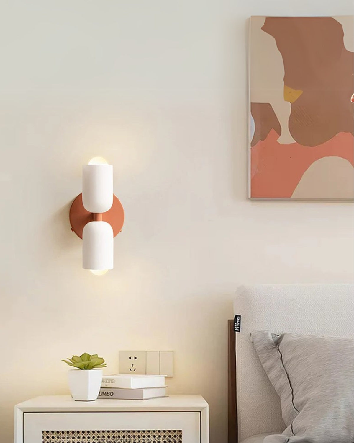 Sansoti | Wandlamp met Dubbele Glazen Kappen voor Slaapkamer en Woonkamer – E27 Wandverlichting