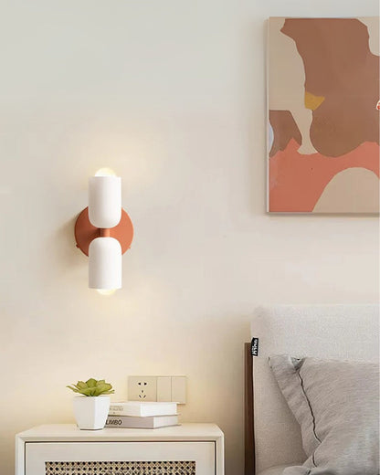 Sansoti | Wandlamp met Dubbele Glazen Kappen voor Slaapkamer en Woonkamer – E27 Wandverlichting