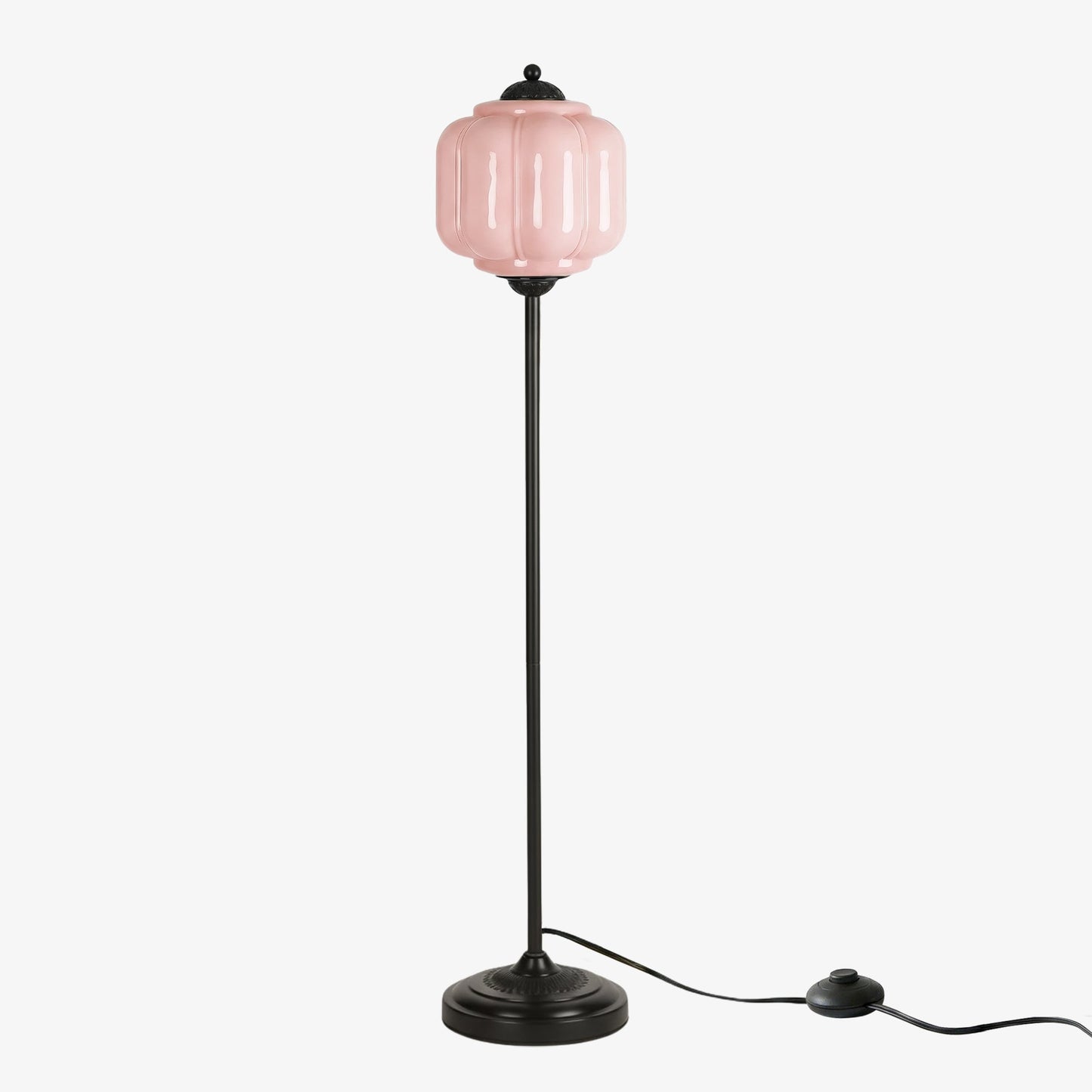 Decoratieve Glazen Pompoen Vloerlamp Retro Organische Stijl Woonkamer Staande Lamp