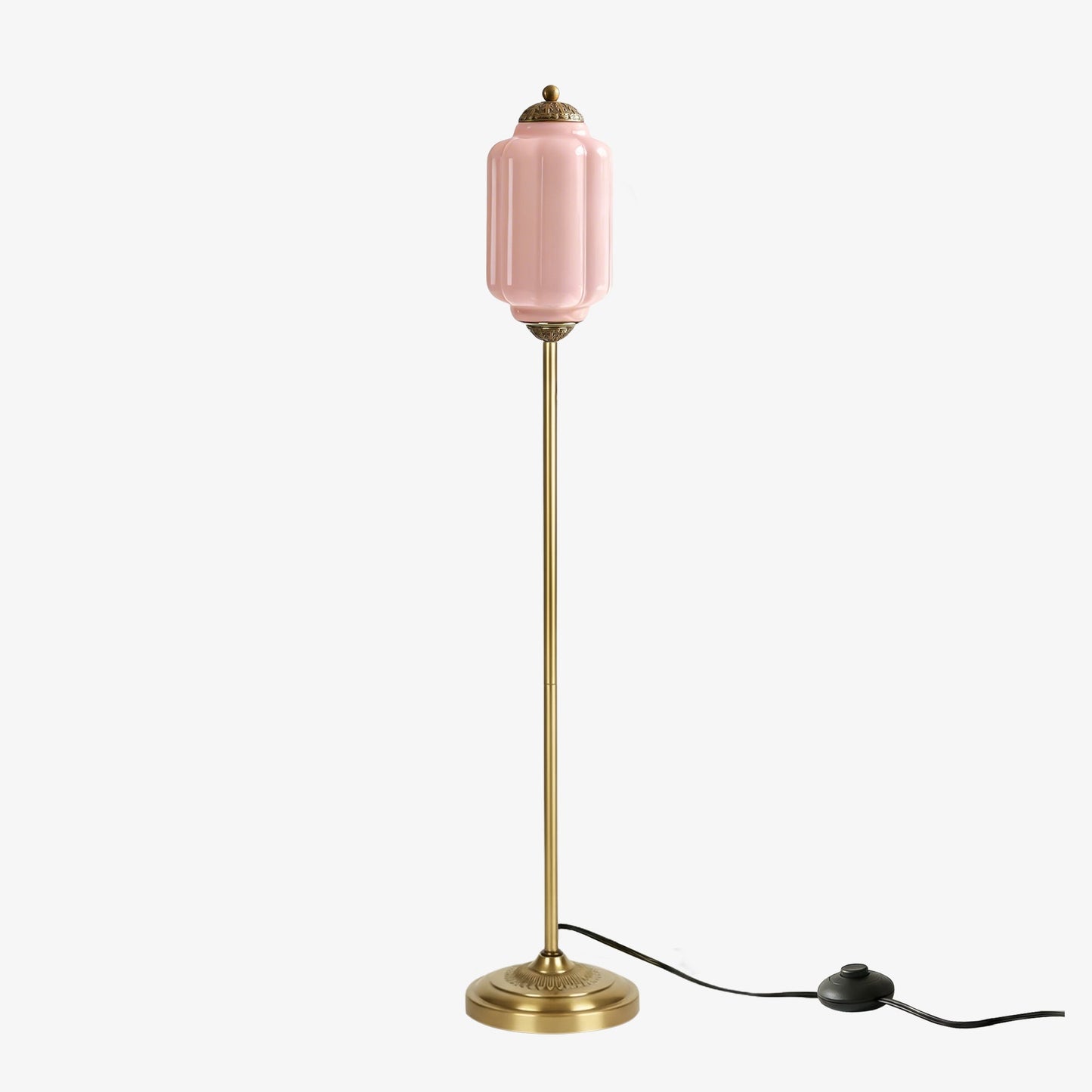 Decoratieve Glazen Pompoen Vloerlamp Retro Organische Stijl Woonkamer Staande Lamp