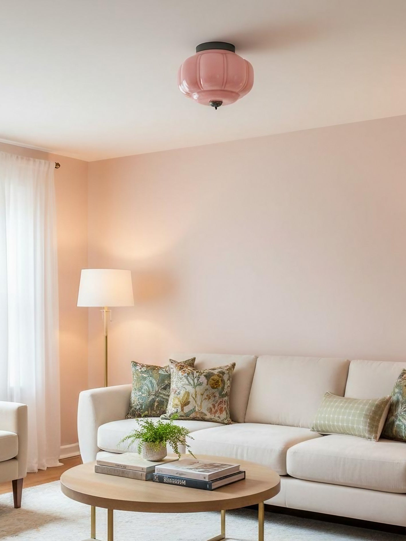Retro Plafondlamp met Melkglazen Kap – Verfijnde Semi-Flush Mount Verlichting voor Moderne Interieurs