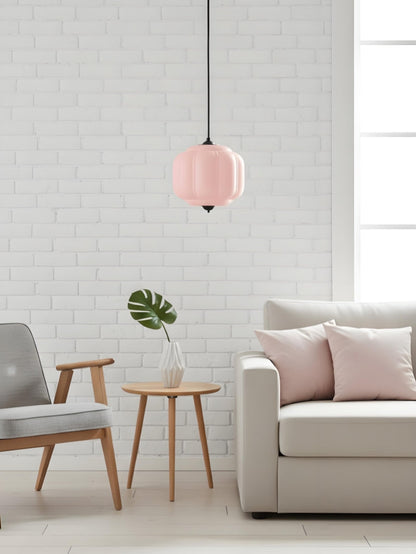Vintage Kroonluchter met Crèmekleurige Glazen Kappen – Hanglamp in Retro-Stijl voor Eetkamer & Woonkamer