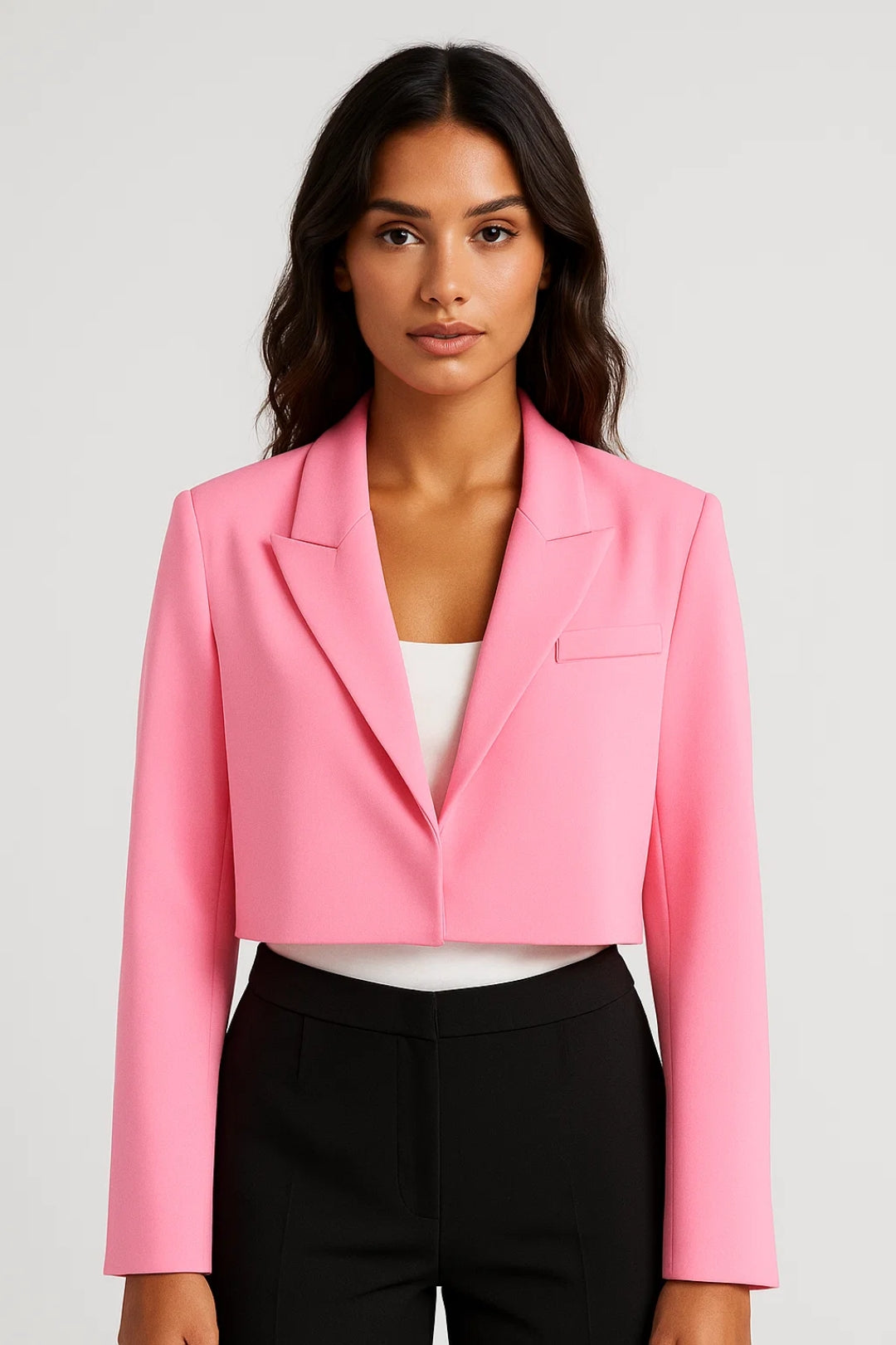 Dames Blazer Kort Model Revers Kraag Klassieke Stijl - StudioMarella