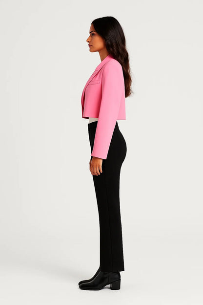 Dames Blazer Kort Model Revers Kraag Klassieke Stijl