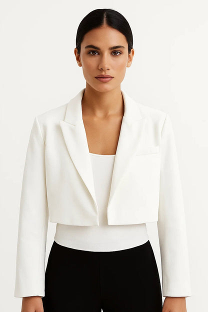 Dames Blazer Kort Model Revers Kraag Klassieke Stijl
