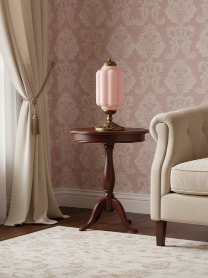 Vintage Glazen Tafellamp met Messing of Zwarte Afwerking