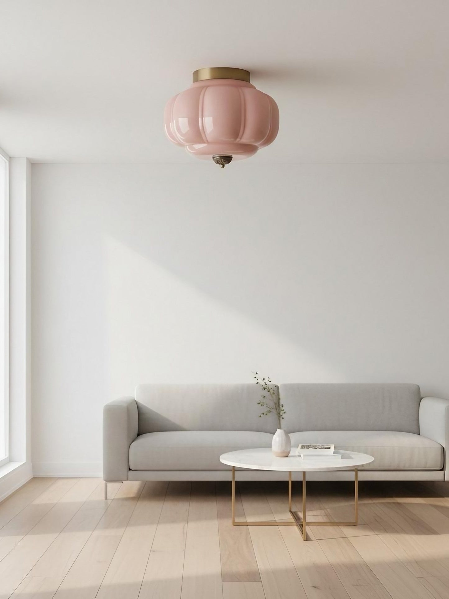 Retro Plafondlamp met Melkglazen Kap – Verfijnde Semi-Flush Mount Verlichting voor Moderne Interieurs