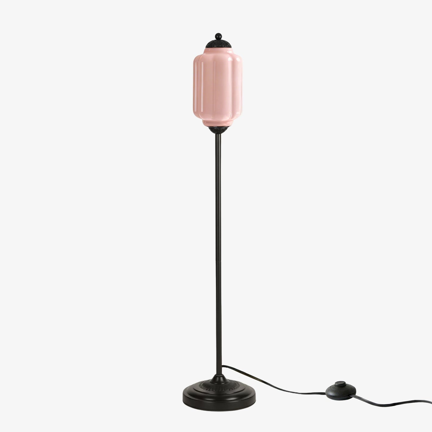 Decoratieve Glazen Pompoen Vloerlamp Retro Organische Stijl Woonkamer Staande Lamp