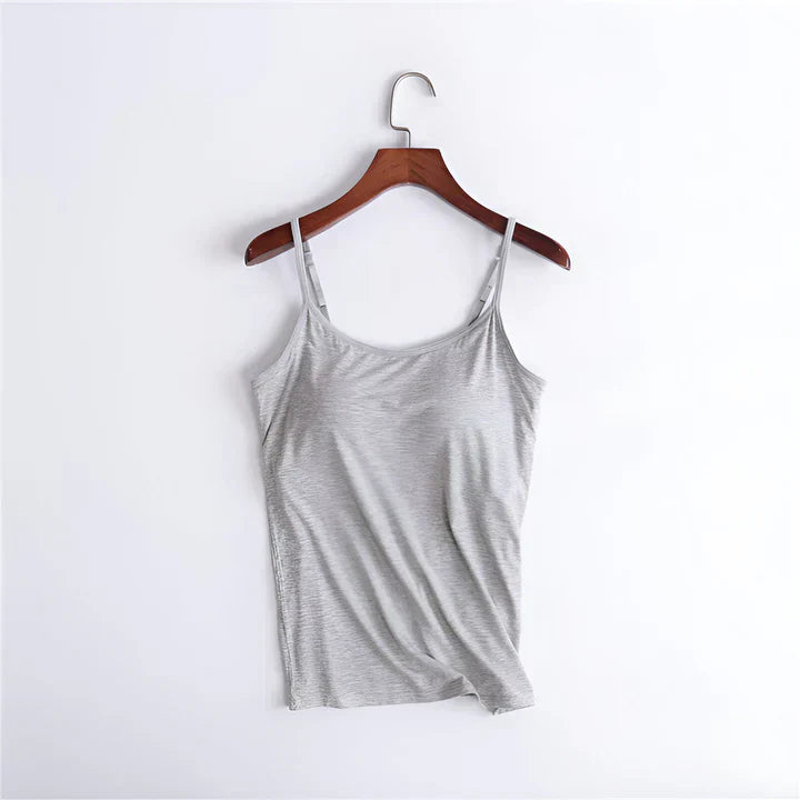 Vrouwelijke Top met Bh Ingebouwd Elegant en Comfortabel