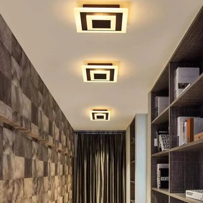 Plafondlamp Vierkant Modern LED Acryl Zwart Wit 20cm Dimbaar