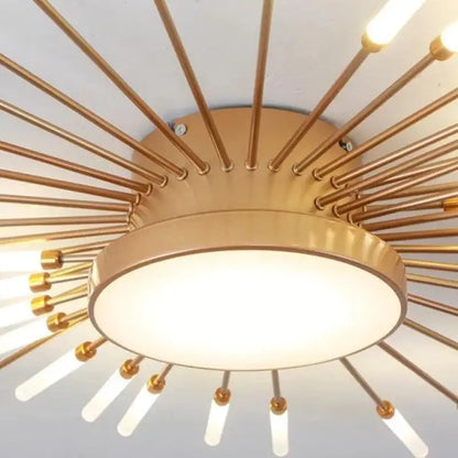 Plafondlamp Zon Design LED Aluminium Goud Zwart 128cm Modern