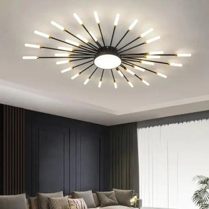 Plafondlamp Zon Design LED Aluminium Goud Zwart 128cm Modern