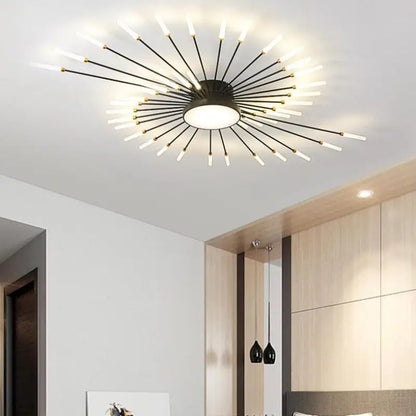 Plafondlamp Zon Design LED Aluminium Goud Zwart 128cm Modern