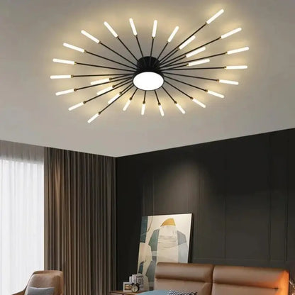 Plafondlamp Zon Design LED Aluminium Goud Zwart 128cm Modern
