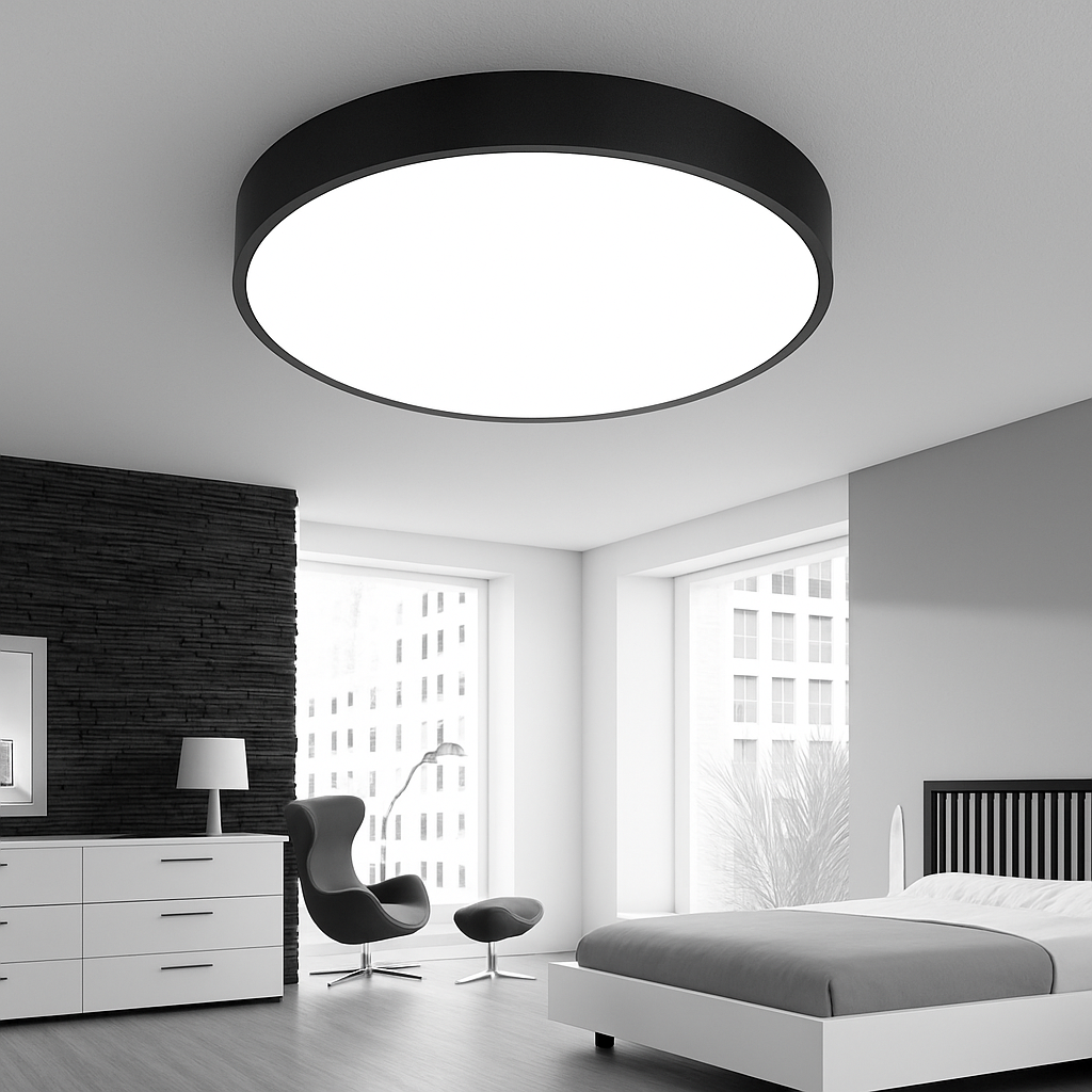 LED Plafondlamp Rond Dimbaar IJzer Frosted Glas Zwart Wit Woonkamer Slaapkamer Keuken Plafonnière Modern Minimalistisch 23cm 30cm 40cm 50cm 60cm