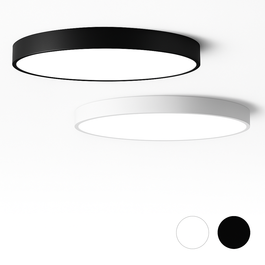 LED Plafondlamp Rond Dimbaar IJzer Frosted Glas Zwart Wit Woonkamer Slaapkamer Keuken Plafonnière Modern Minimalistisch 23cm 30cm 40cm 50cm 60cm