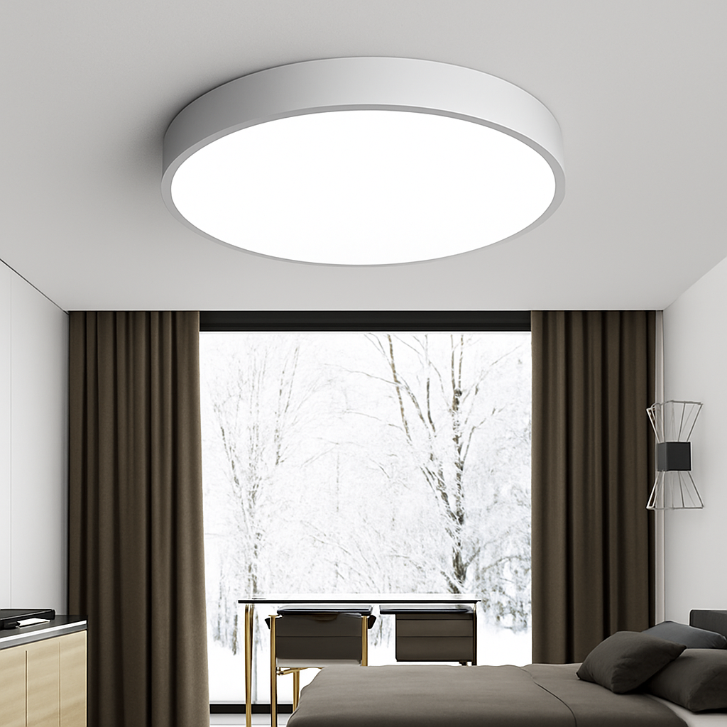 LED Plafondlamp Rond Dimbaar IJzer Frosted Glas Zwart Wit Woonkamer Slaapkamer Keuken Plafonnière Modern Minimalistisch 23cm 30cm 40cm 50cm 60cm