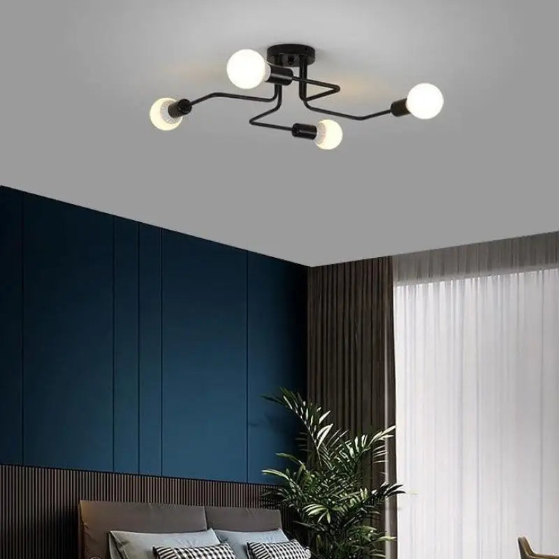 Plafondlamp LED Design Zwart Aluminium 8-Lichts Warm Wit Woonkamer Eetkamer Modern