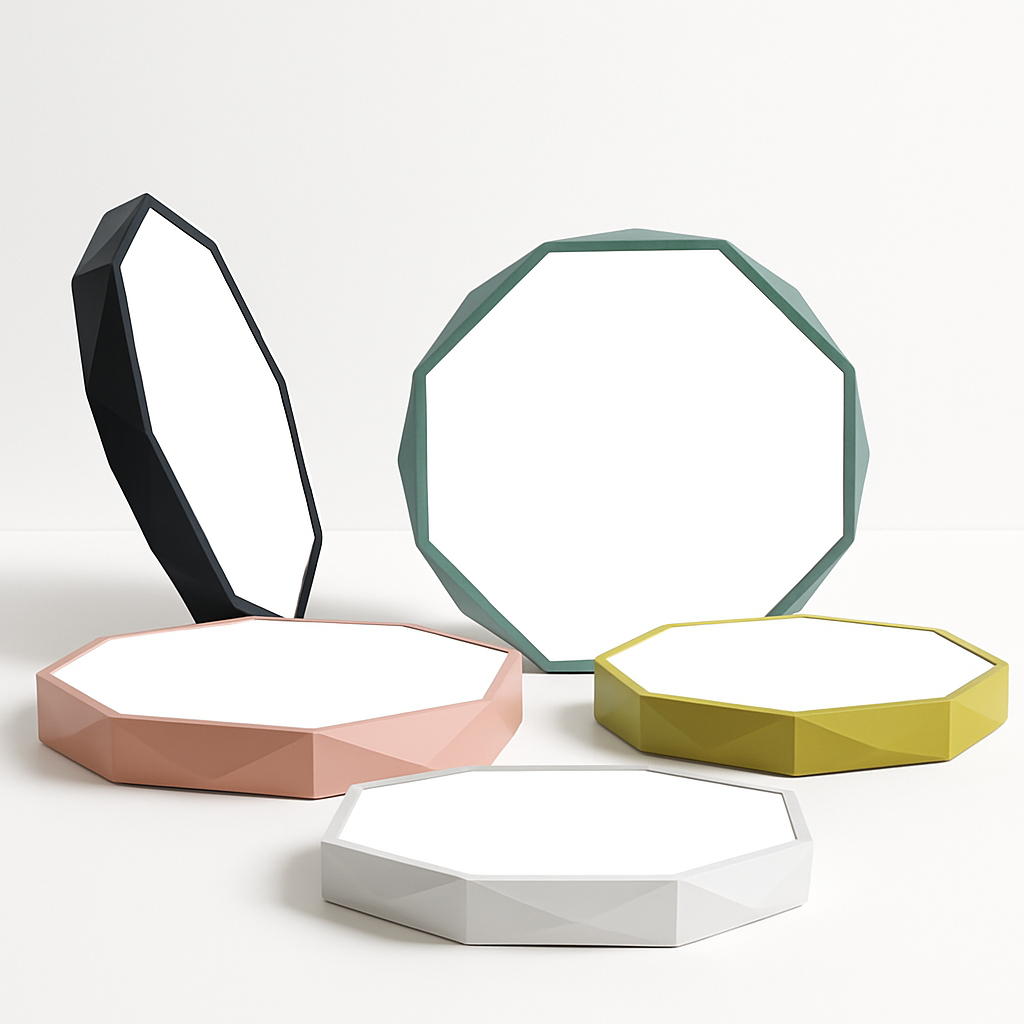 Plafondlamp LED Geometrisch Acryl Roze 30-60cm Slaapkamer Kinderkamer Plafonnière Achthoek Macaron Wit Zwart Groen Geel Woonkamer