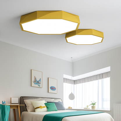 Plafondlamp LED Geometrisch Acryl Roze 30-60cm Slaapkamer Kinderkamer Plafonnière Achthoek Macaron Wit Zwart Groen Geel Woonkamer