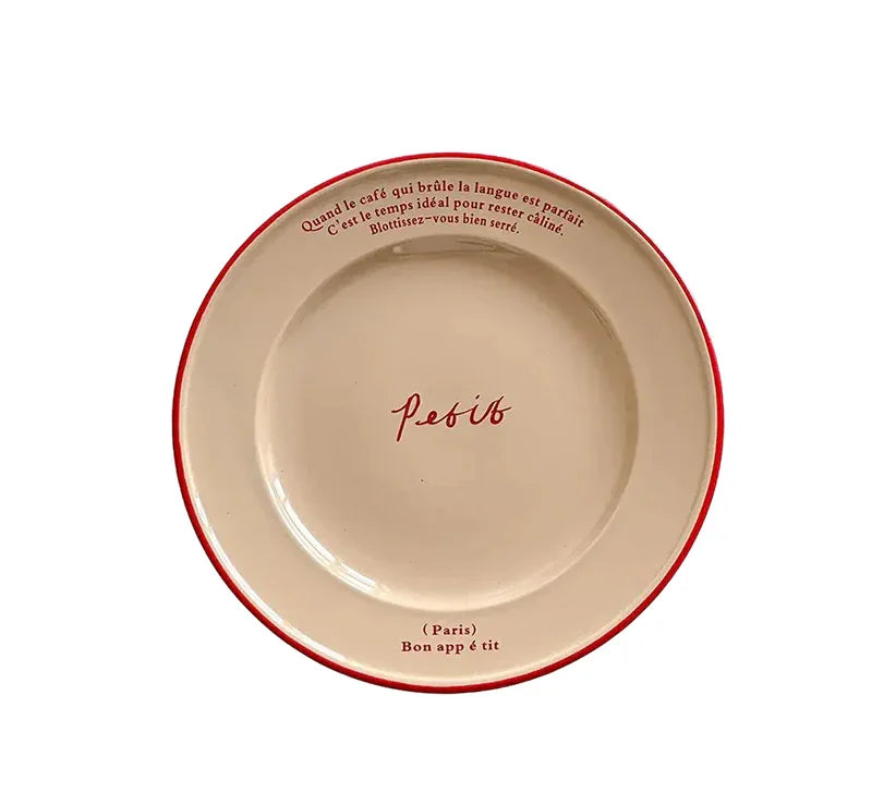 Decoratief Bord Pastel Frans Design Keramiek 20.5cm Ontbijt Tafelservies Cadeau