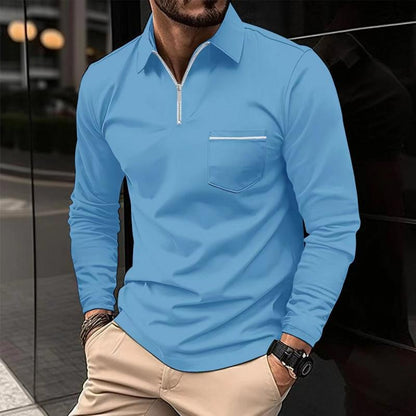 Heren Polo Shirt Lange Mouw Klassiek Design