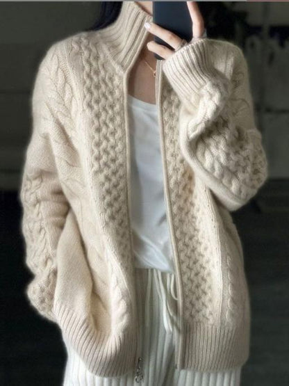 Warme Gebreide Cashmere Trui Met Hoge Hals - StudioMarella