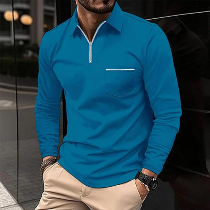 Heren Polo Shirt Lange Mouw Klassiek Design