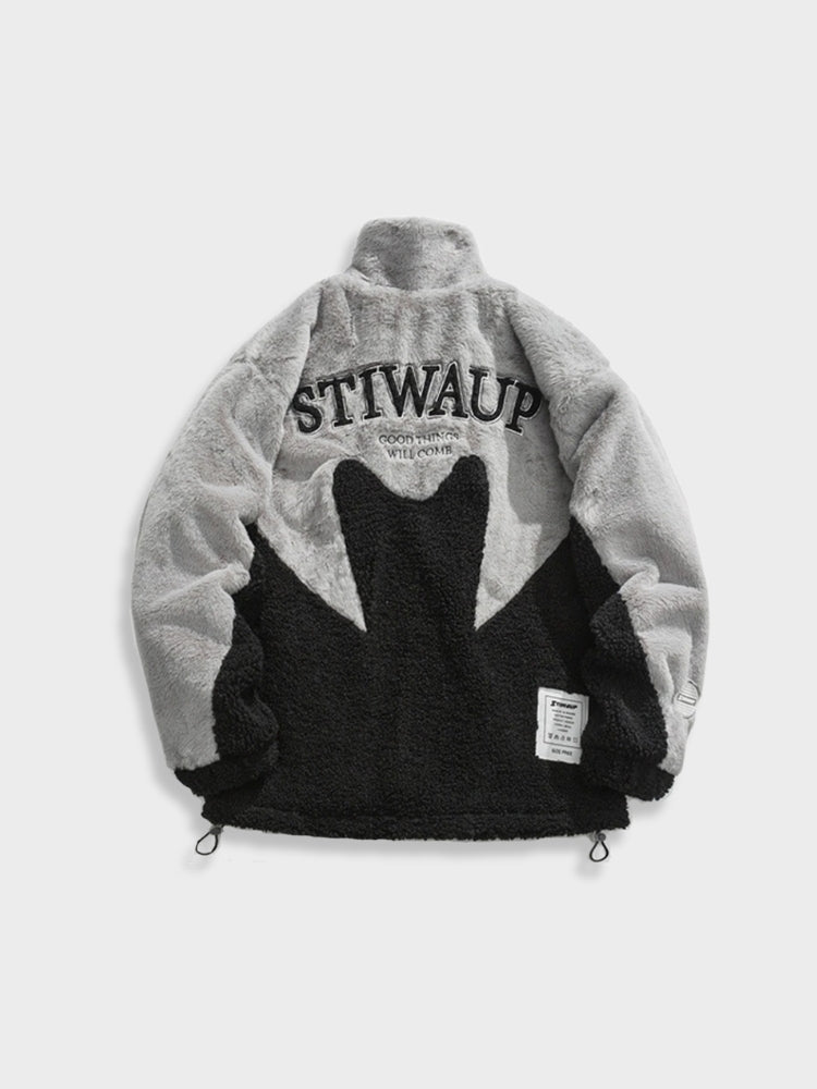 Polar Antartica Fleece Jacket in de kleur Zwart/Grijs voor dames in Lounge stijl ideaal voor de herfst.
