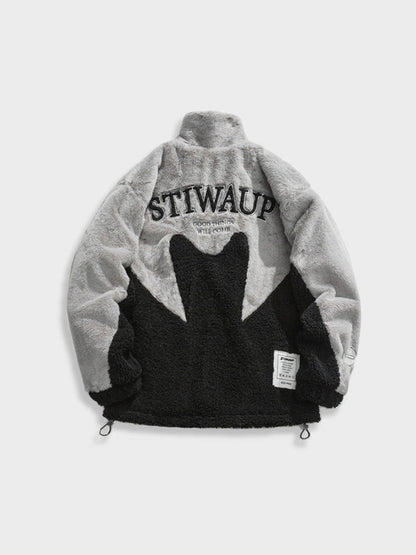 Polar Antartica Fleece Jacket in de kleur Zwart/Grijs voor dames in Lounge stijl ideaal voor de herfst.