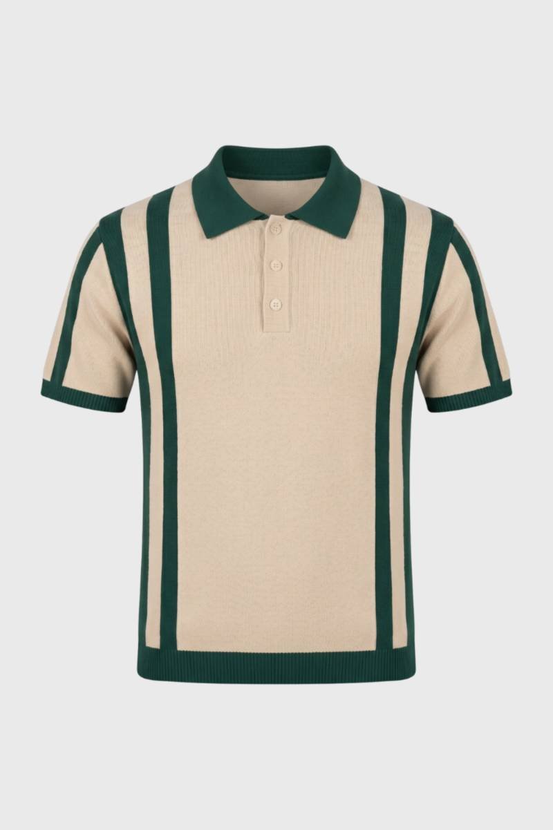 Heren Polo Korte Mouwen Gestreept Retro Stijl - StudioMarella