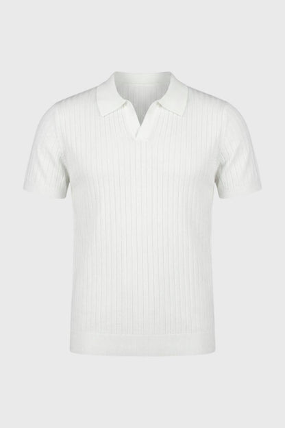 Heren Polo Shirt Kort Mouwen Geribd Zakelijk - StudioMarella