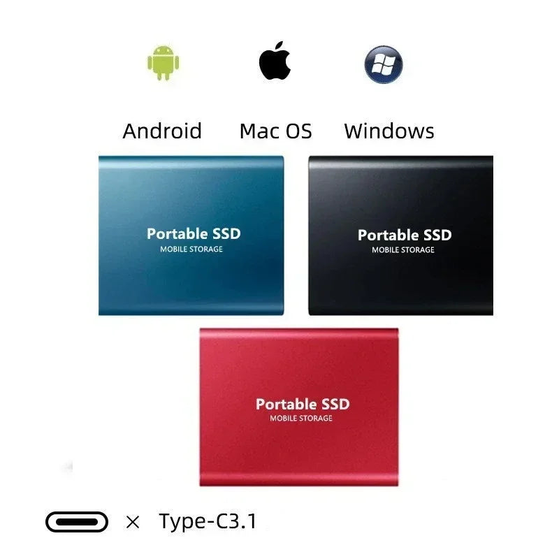 Draagbare SSD – Externe Solid State Drive met Snelle Overdracht USB-C – Compact Opslag 2TB 4TB 8TB – Compatibel Windows macOS Linux – Schokbestendige Behuizing – Lichtgewicht Mobiele Data-opslag