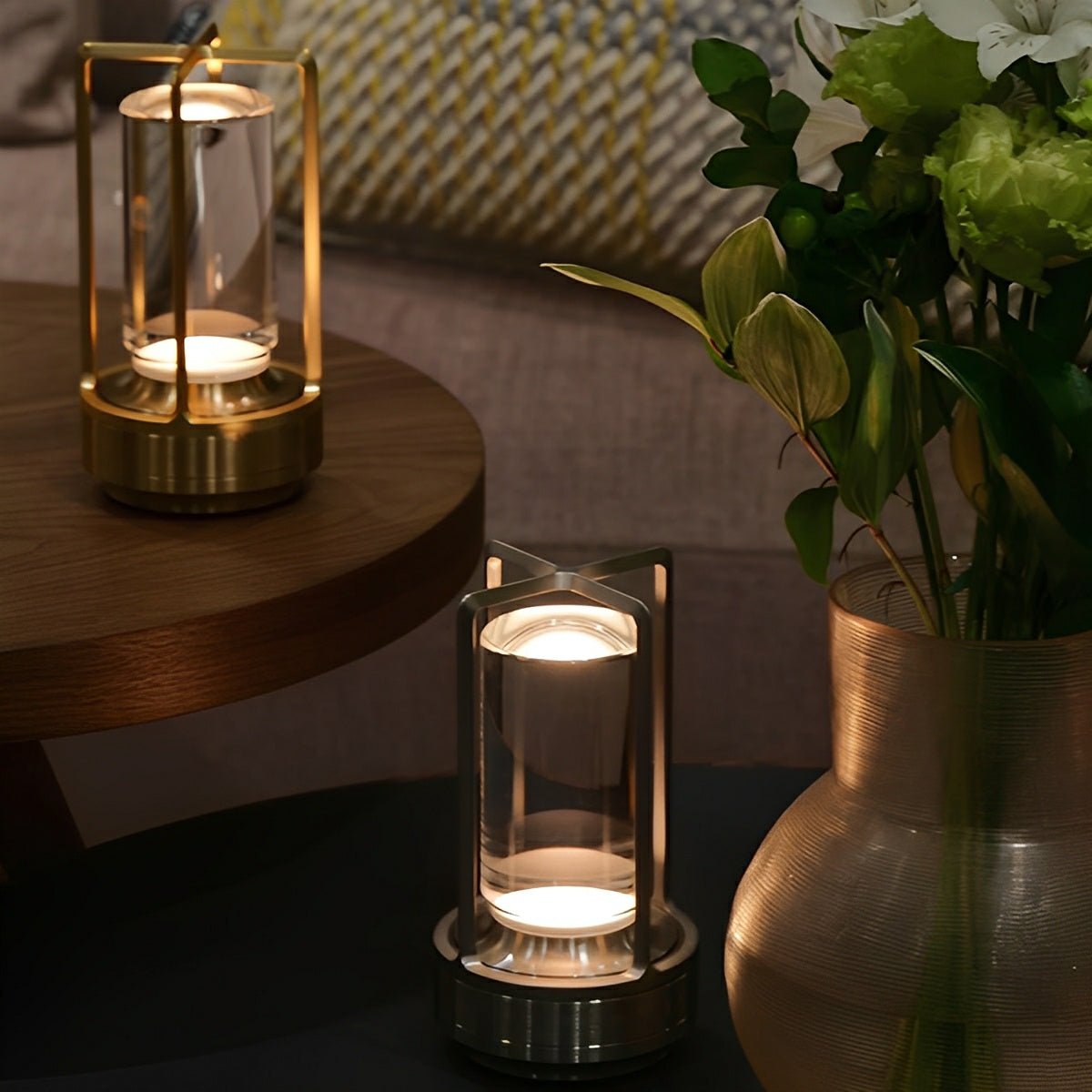Draadloze Tafellamp Met Usb Oplaadbare Batterij Touch Dimming Led Lantaarn Modern Design Voor Slaapkamer En Woonkamer