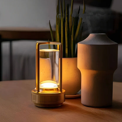 Draadloze Tafellamp Met Usb Oplaadbare Batterij Touch Dimming Led Lantaarn Modern Design Voor Slaapkamer En Woonkamer