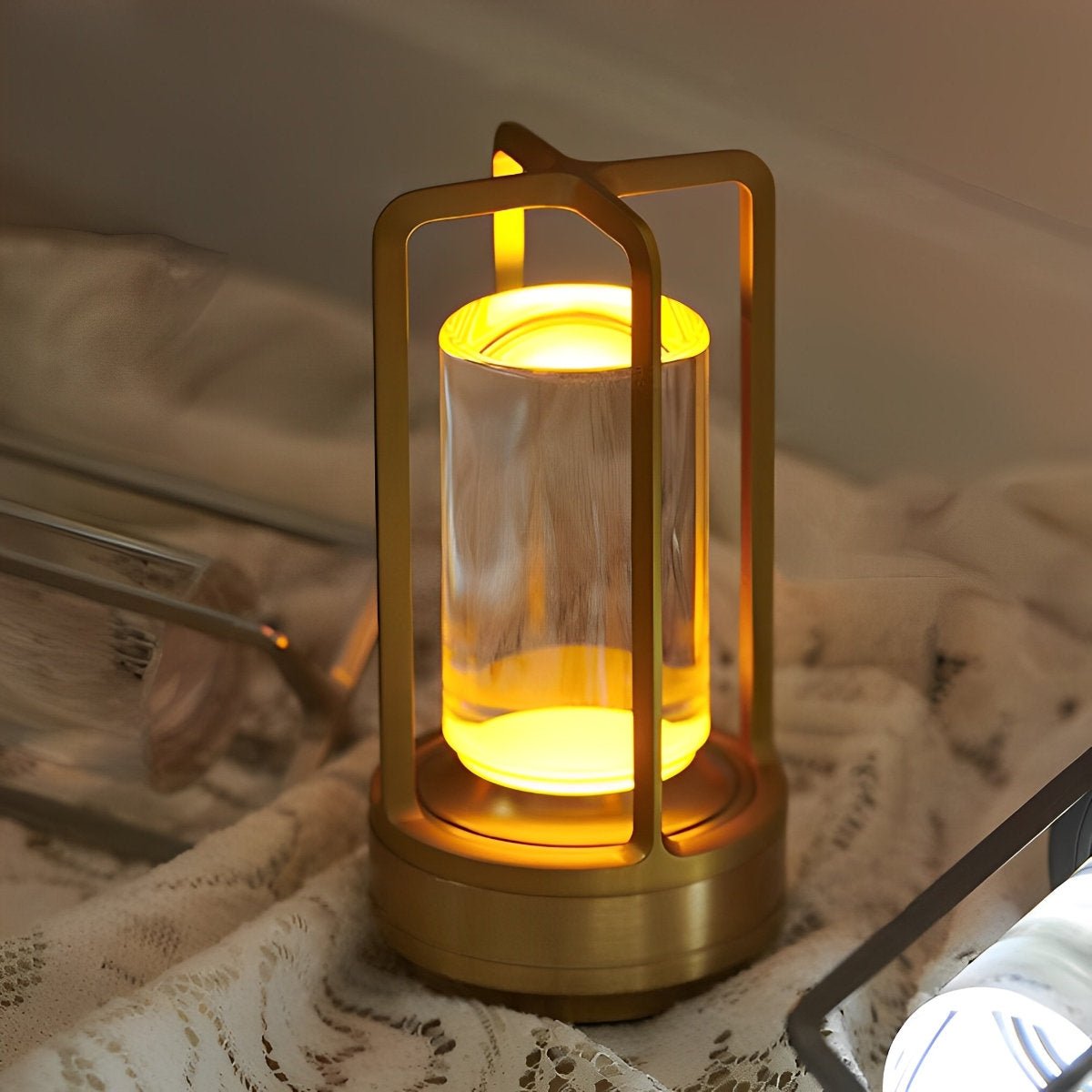 Draadloze Tafellamp Met Usb Oplaadbare Batterij Touch Dimming Led Lantaarn Modern Design Voor Slaapkamer En Woonkamer