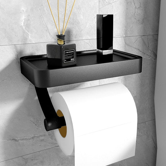 Toiletrolhouder met plank van roestvrij staal – zonder boren