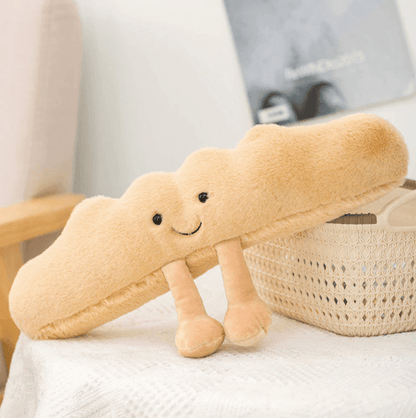 Zacht pluche knuffelbrood in speelse vormen voor kinderen en volwassenen