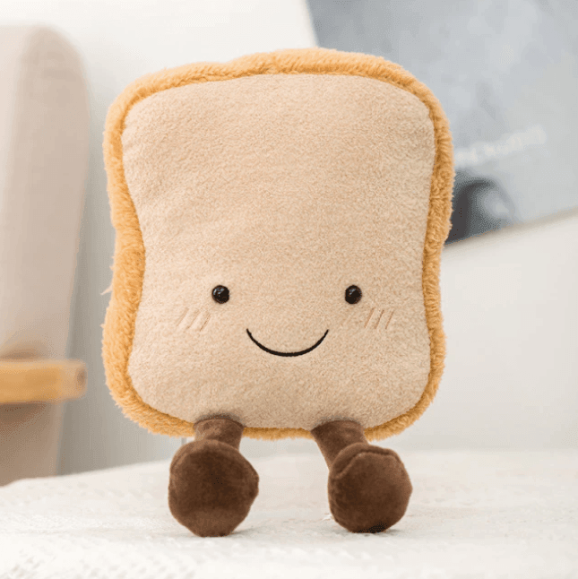 Zacht pluche knuffelbrood in speelse vormen voor kinderen en volwassenen
