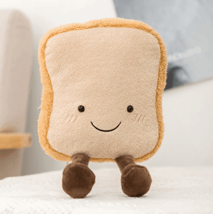 Zacht pluche knuffelbrood in speelse vormen voor kinderen en volwassenen