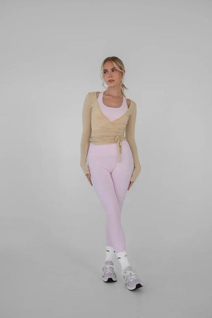 Yoga Blouse Lange Mouwen Wikkel Top voor Vrouwen