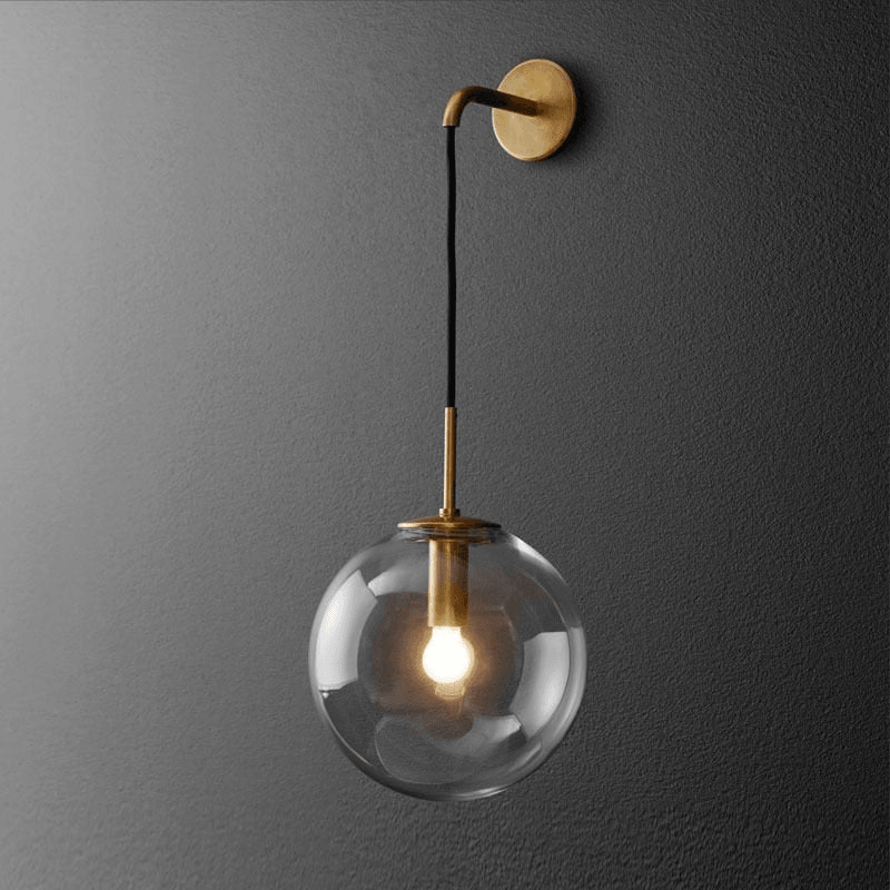 Glazen Wandlamp met Metalen Armatuur – Moderne Wandverlichting voor Hal, Slaapkamer en Woonkamer