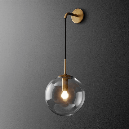Glazen Wandlamp met Metalen Armatuur – Moderne Wandverlichting voor Hal, Slaapkamer en Woonkamer