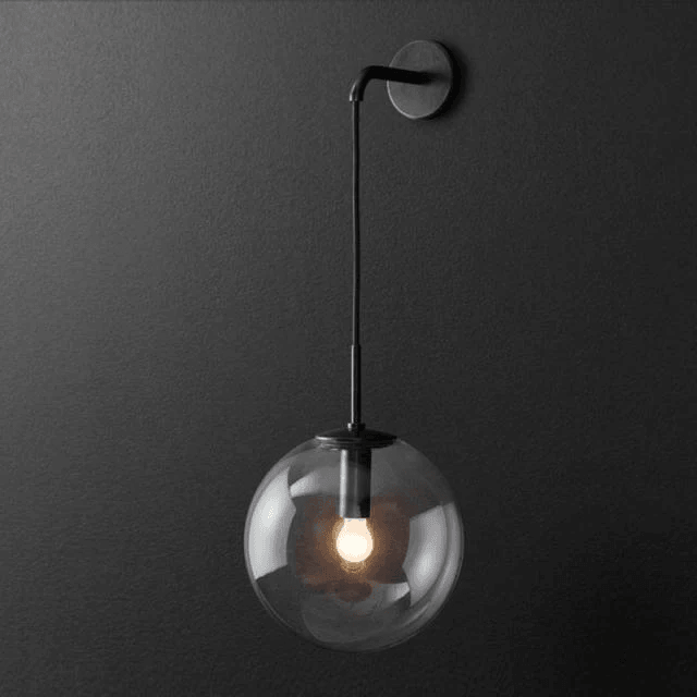 Glazen Wandlamp met Metalen Armatuur – Moderne Wandverlichting voor Hal, Slaapkamer en Woonkamer