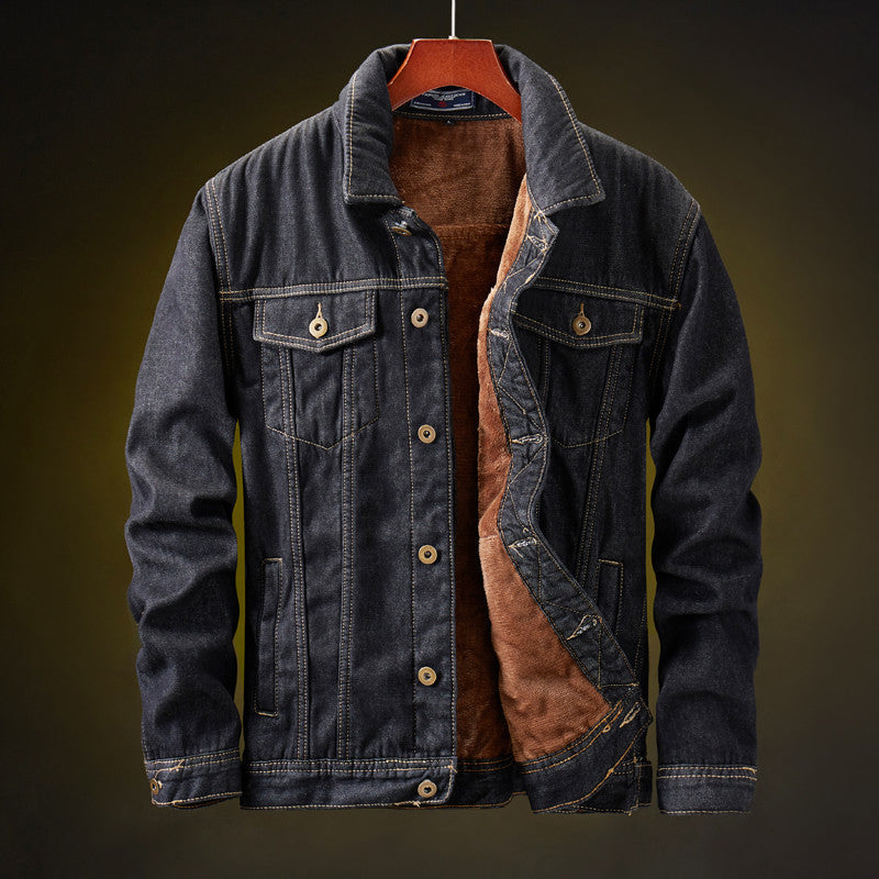 Heren Denim Jas Sherpa Voering Warm en Stoer