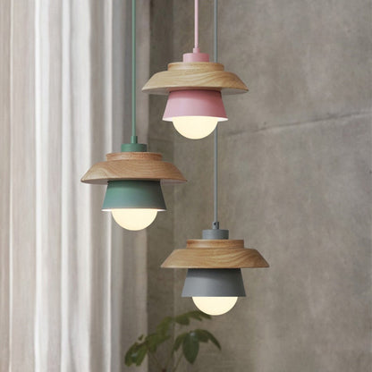 Hanglamp Hout Aluminium Scandinavisch Zwart Roze Groen Grijs Wit E27 Woonkamer Eetkamer